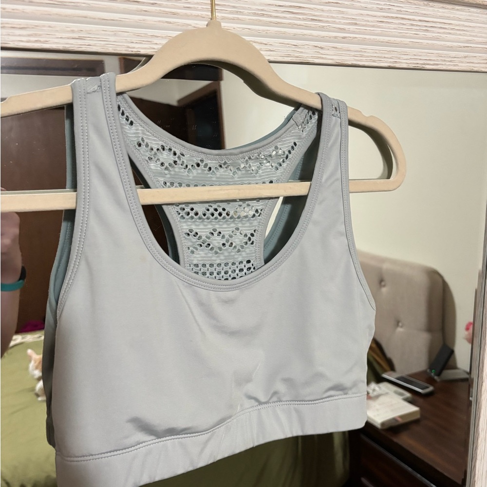 ZYIA Gray Racerback Sports Bra Moisture-Wicking